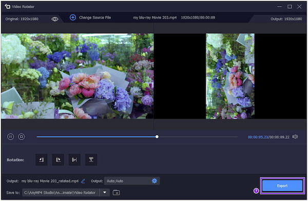 AnyMP4 Video Rotator Export