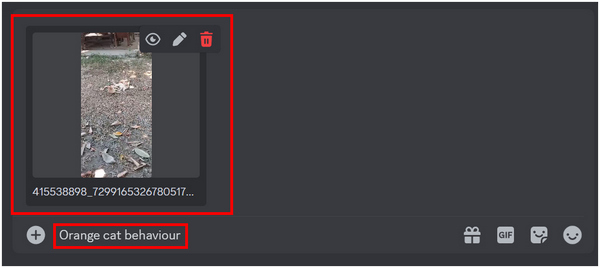 Discord Přidat zprávu nebo Odeslat