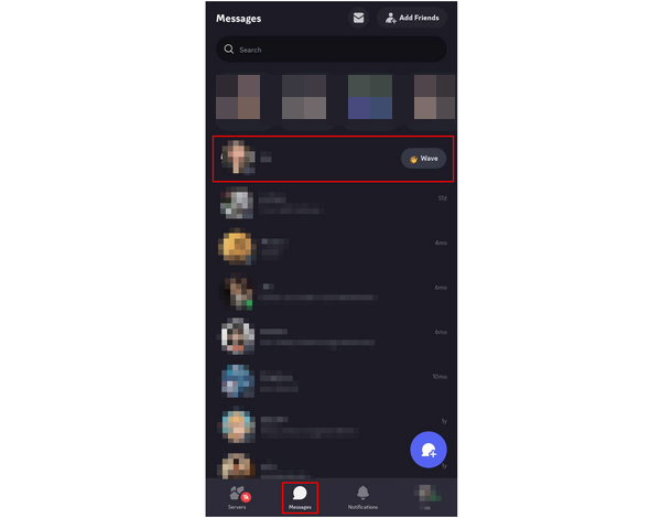 Discord Mobile Wyślij wiadomość