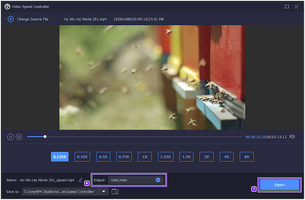 AnyMP4 Video Speed Controller Export