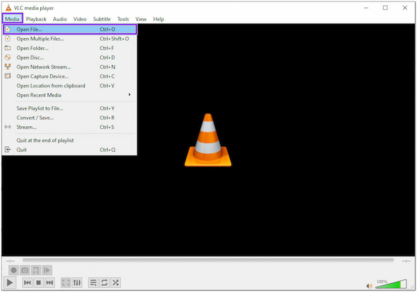 Video al rallentatore VLC Media Player Apri