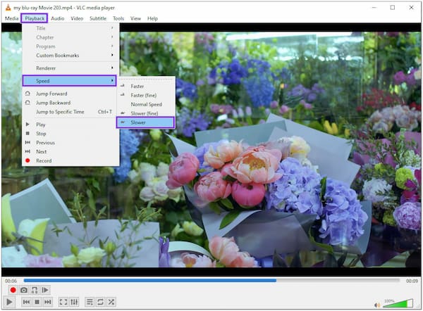 VLC Media Player Slow-mo videouppspelning