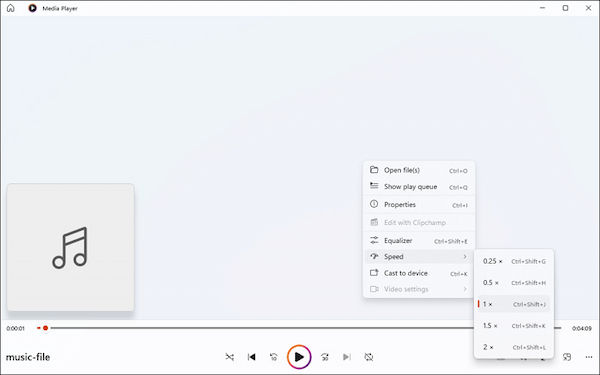 Change Video Speed Windows Media Player