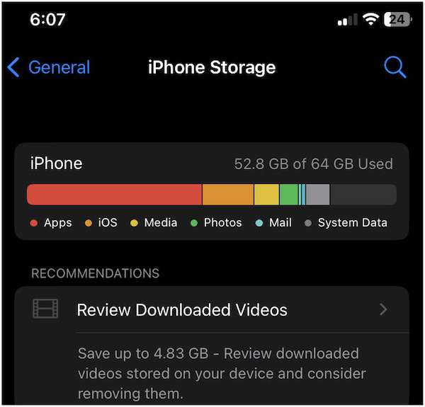 Check iPhone Storage