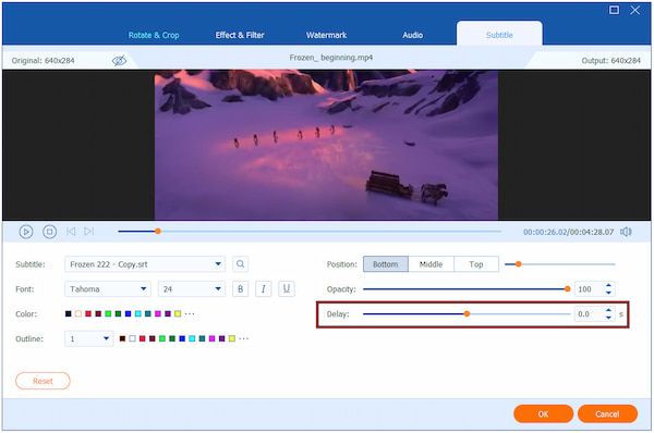Customize Lagged Subtitle