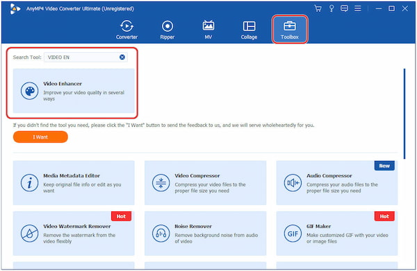 Navigera till Video Enhancer Tool