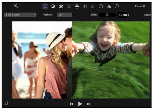 Delt skjerm med Imovie 10 på Mac