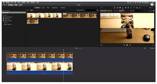 Dividir a tela com o Imovie 12 no Mac