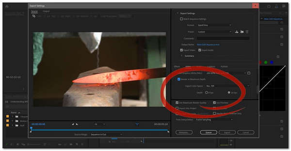 Exportação do Premiere Pro