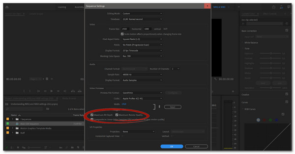 Premiere Pro nieuwe reeks