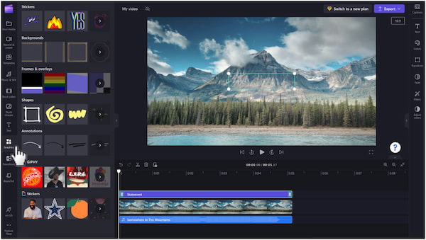 ClipChamp-videoeditorin tausta