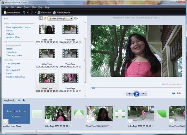 Windows MOvie Maker agrega WMV