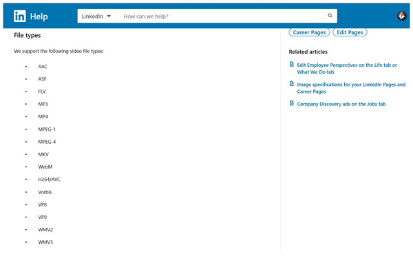 Linkedin File Format