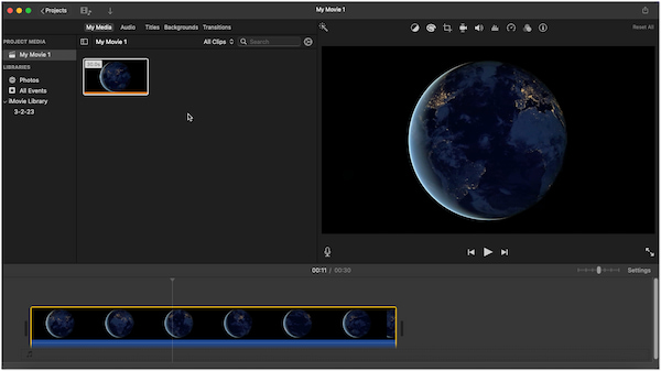 Ferramenta de edição de vídeo iMovie para Mac