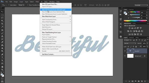 Maak een 3D-effect in Photoshop 3D Layer