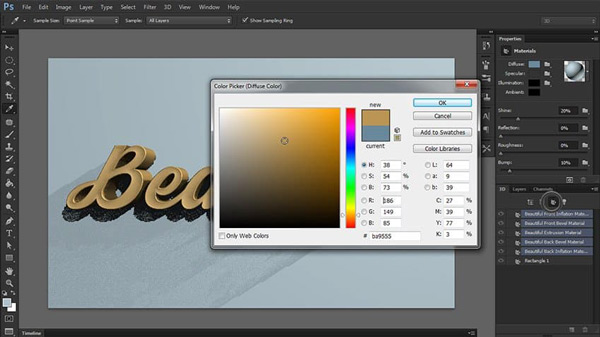 Hacer efecto 3D en materiales de Photoshop