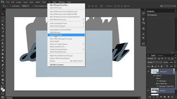 Crear efecto 3D en la capa de combinación de Photoshop