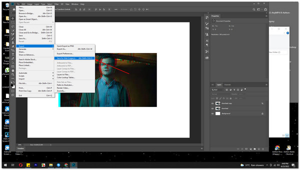 Crear efecto 3D en Photoshop Exportar