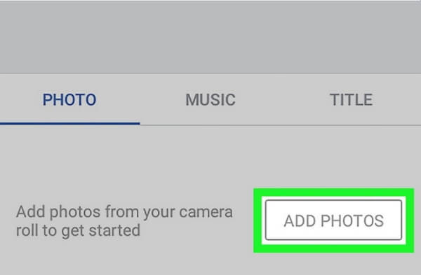 Adicione fotos para criar vídeos com colagem