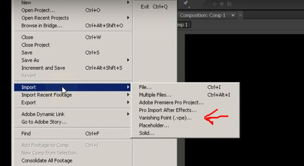 Importer video After Effects