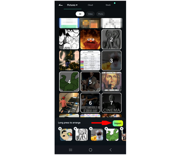 Filmora Mobile Import