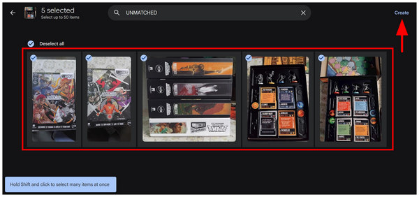 Google Photos Select Create