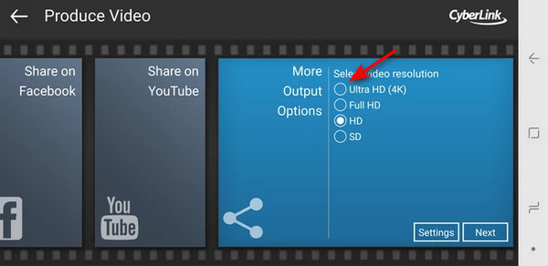 Resolución de PowerDirector