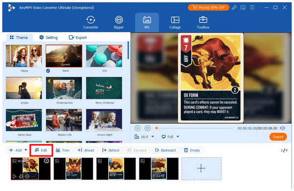 Anymp4 Video Converter Ultimate Edit