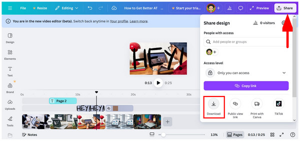 Canva Share Download