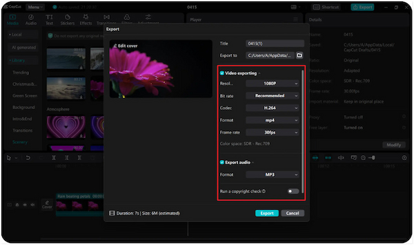 Export Combined Videos