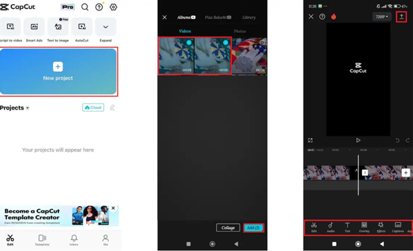 Merge Videos In CapCut Mobile