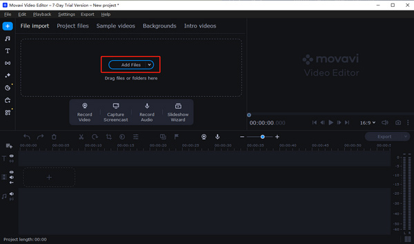 Add Files to Movavi