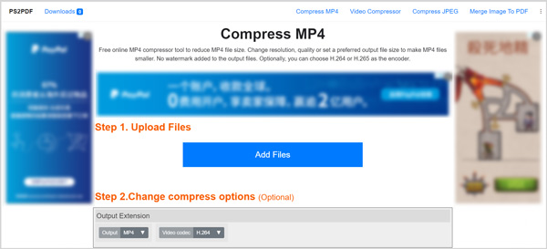 Video kompresor PS2PDF MP4