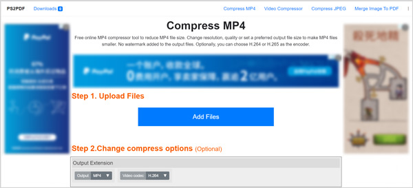 PS2PDF MP4-videokompressori