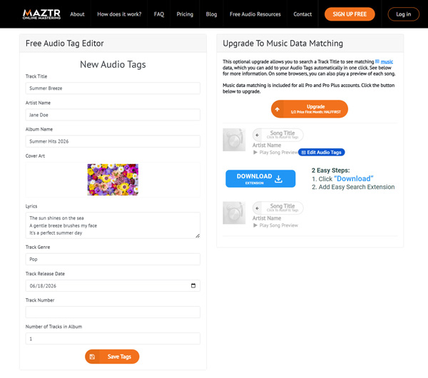 Maztr Audio Tag Editor
