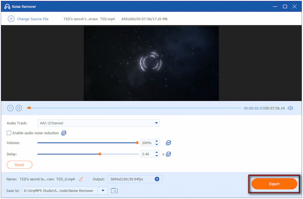 Export Noise Free Video