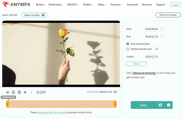 Anymp4 Video Trimmer en línea
