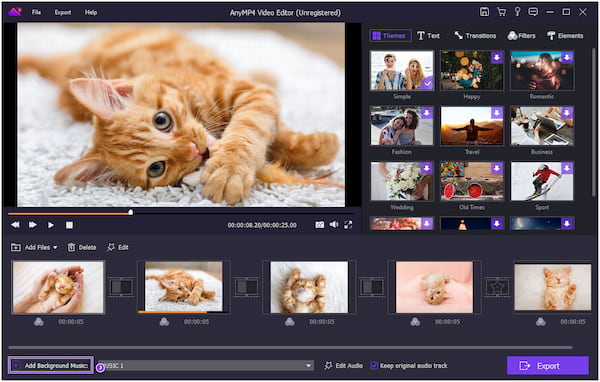 AnyMP4 Video Editor Music