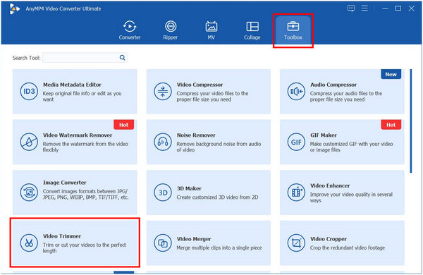 Anymp4 Video Converter Ultimate Toolbox Trimmer