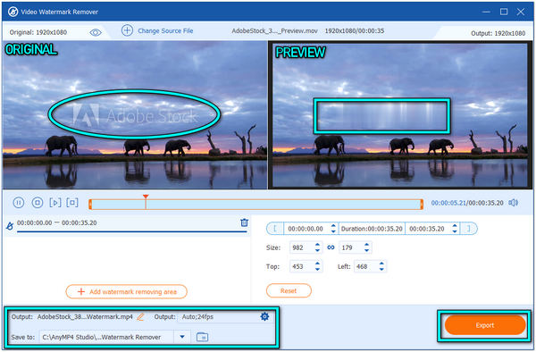 Remove Adobe Stock Video AnyMP4 Export