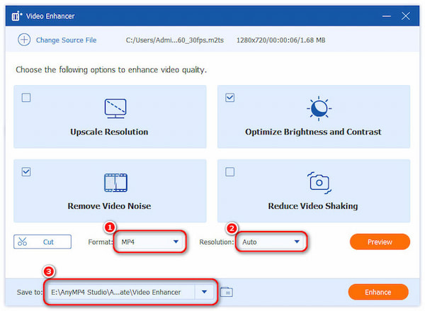 Anymp4 Resolution Format Folder Selection