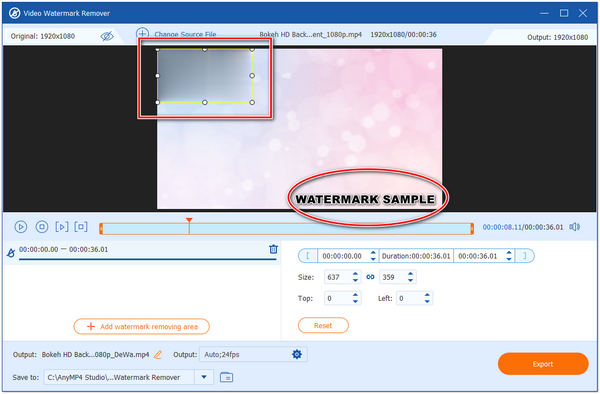 Eliminar el logotipo de iSkysoft de la región de video