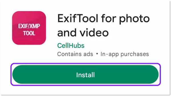 Installazione dell'app ExifTool