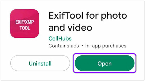 App ExifTool aperta