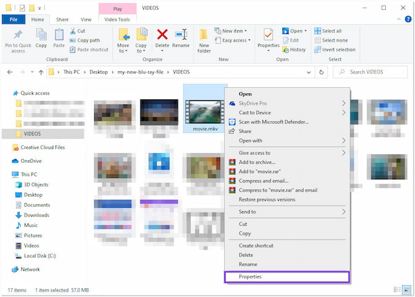 Windows File Explorer Properties