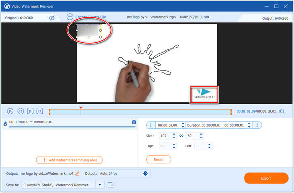 Távolítsa el a Videoscribe logódobozt