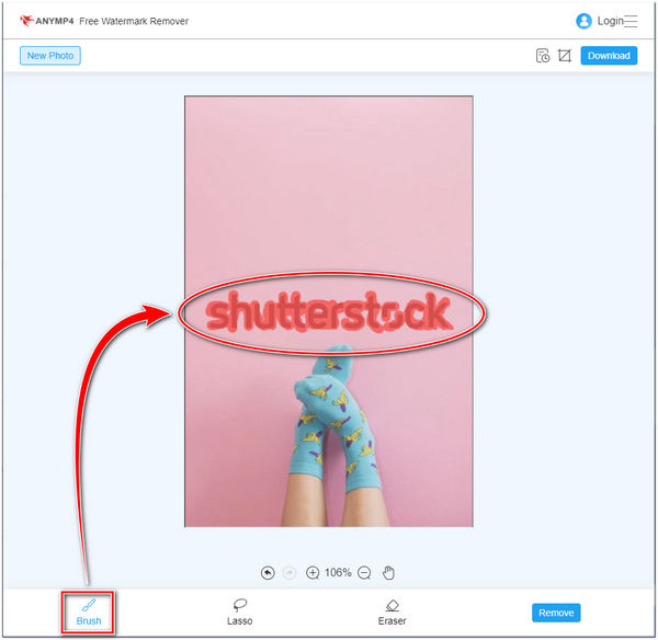 Fjern vandmærke fra Shutterstock Image Brush