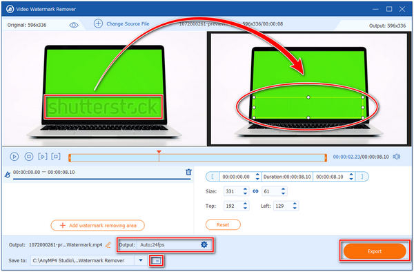 Ta bort vattenstämpel från Shutterstock Video Export