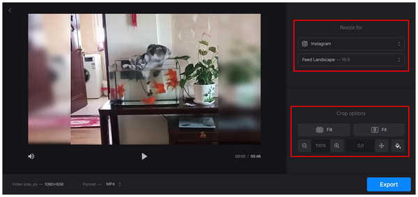 Clideo Online Tool Resize