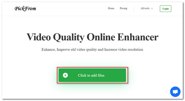 PickFrom Video Quality Online Enhancer Aggiungi file